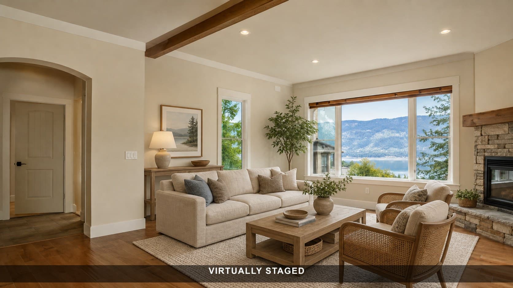 Empty living room after virtual staging
