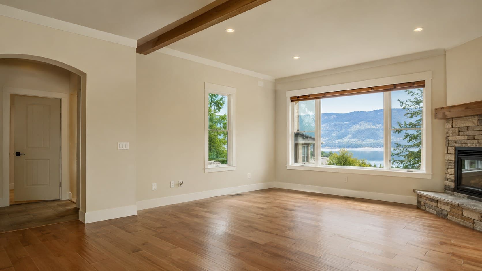 Empty living room before virtual staging