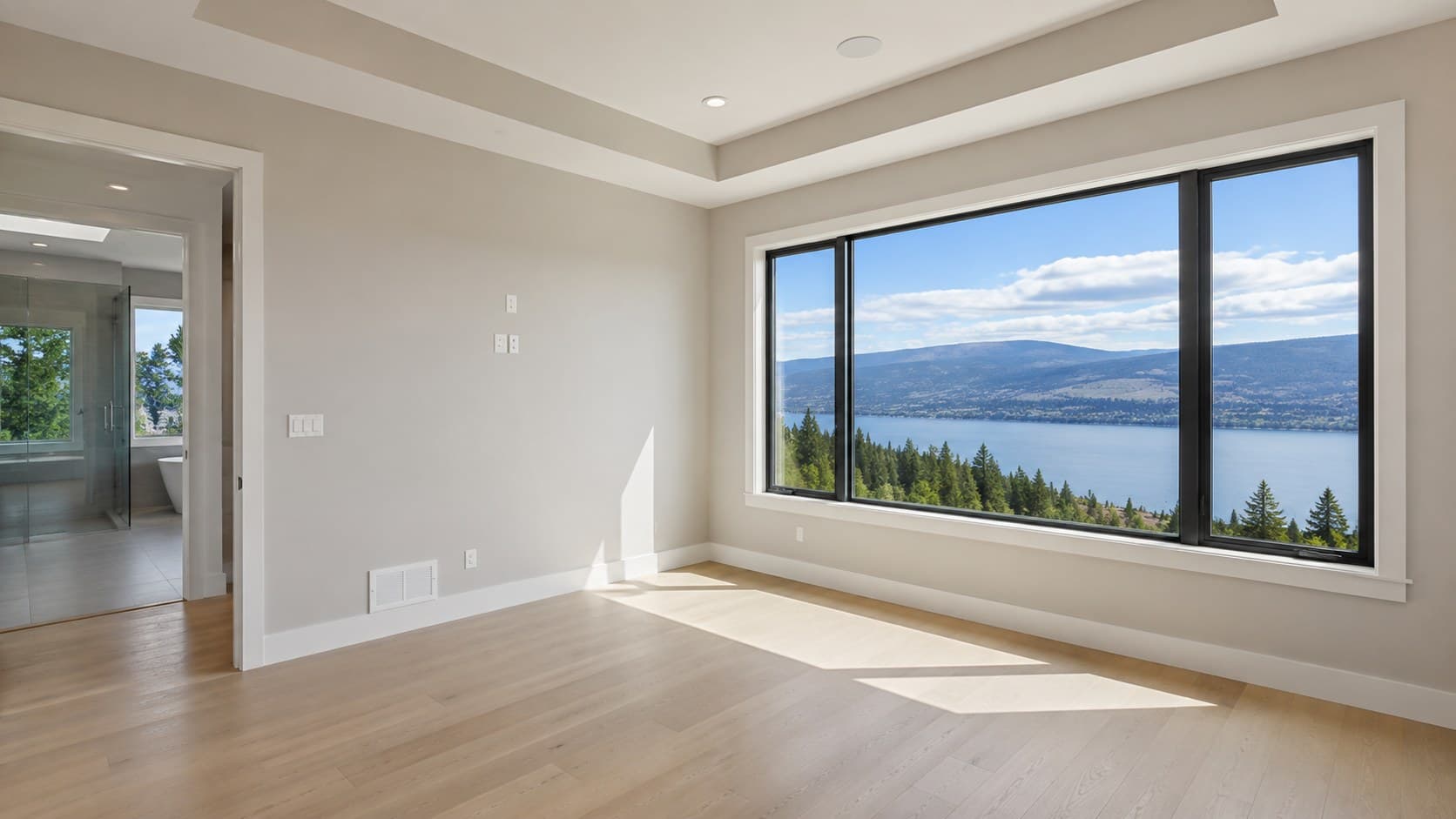 Empty bedroom before virtual staging